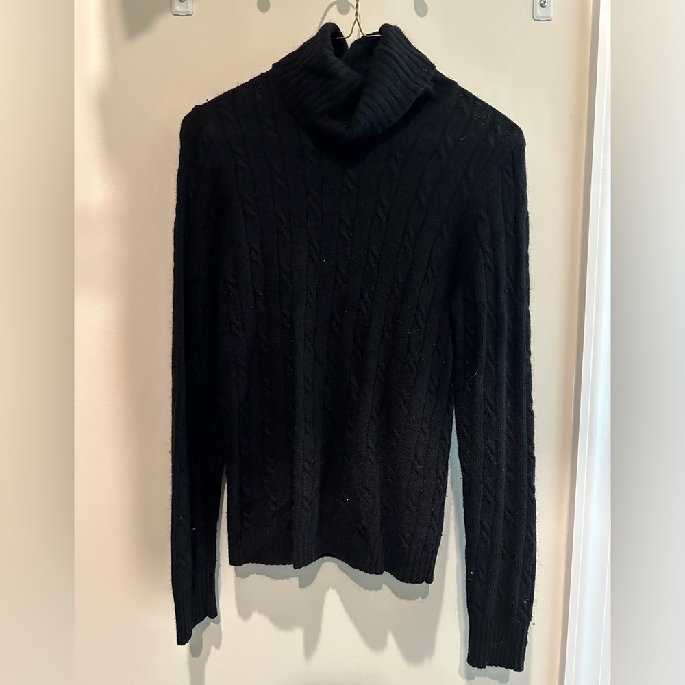 J Crew turtleneck sweater in black size small.